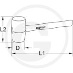 KS Tools Rubber hamer, 300gr - Afbeelding 2