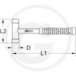 KS Tools Terugslagvrije hamer, 480 gram - Afbeelding 2