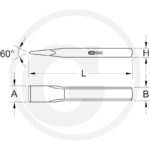 KS Tools Koudbeitel, ovaal, 200 mm - Afbeelding 2