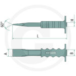KS Tools Koudbeitel met handbeschermingsgreep, ovaal, 250 mm - Afbeelding 2
