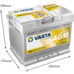 VARTA Start-Stop Silver Dynamic AGM 560901068 D52 12V 60 Ah 680A/EN start accu - Afbeelding 4